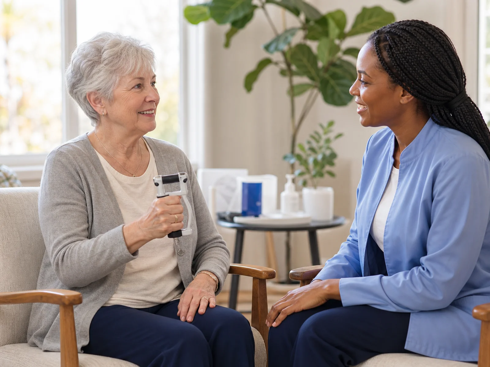 Clinician conducting a preventive wellness assessment with an older adult