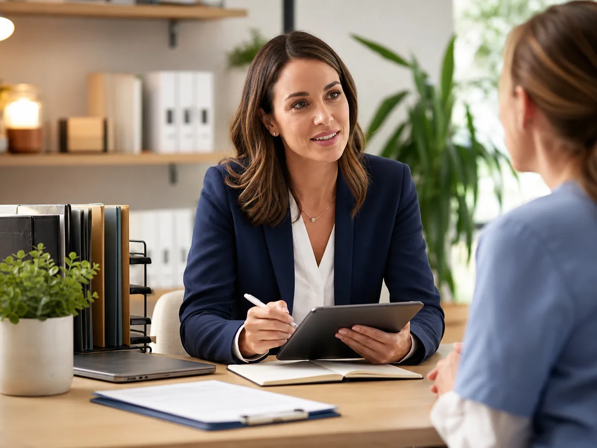 Case manager coordinating mobile care requests and administrative follow-up.